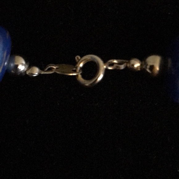 Blue and gold beaded necklace - Picture 3 of 3